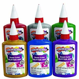 Colorations Glitter Glue 4Oz - Set of 2 & 6