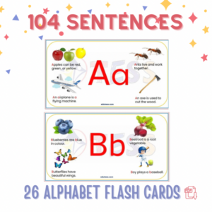 104 sentences to build vocabulary - Alphabet Flashcards